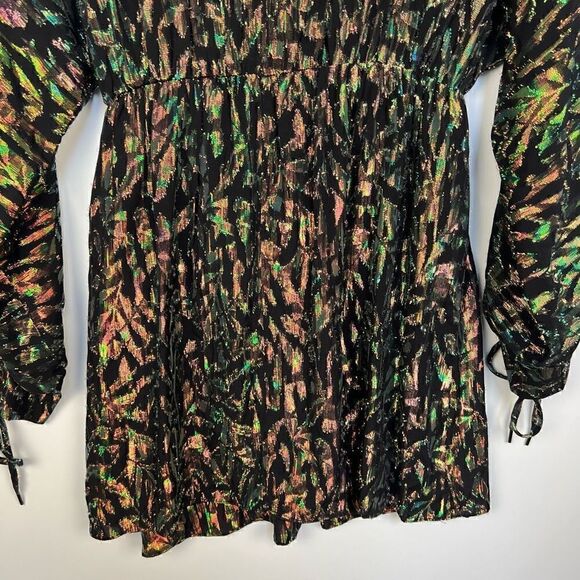 NWT House of Harlow 1960 x REVOLVE Clark Dress Metallic Black Mini size L - Picture 9 of 14